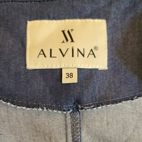 Alvina Long Hooded Lightweight Blue Trench Coat - Picture 8 of 10